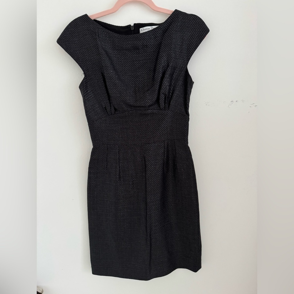 Christian Dior Tweed Dress Black. Size US 4/FR  36